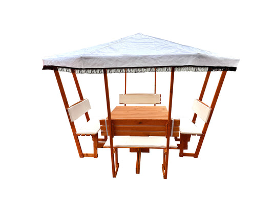 Pavillon "Rosenheim" mit weißem Dach, Set komplett
