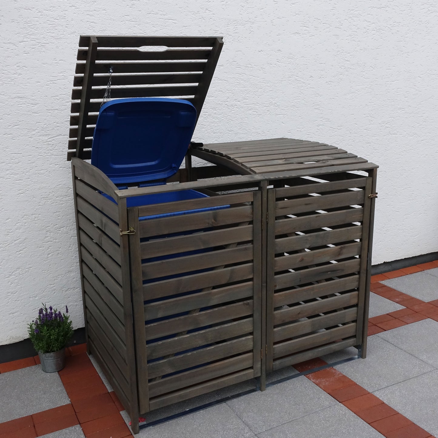 Mülltonnenbox Vario III für 2 Tonnen, grau