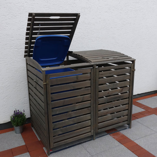 Mülltonnenbox Vario III für 2 Tonnen, grau