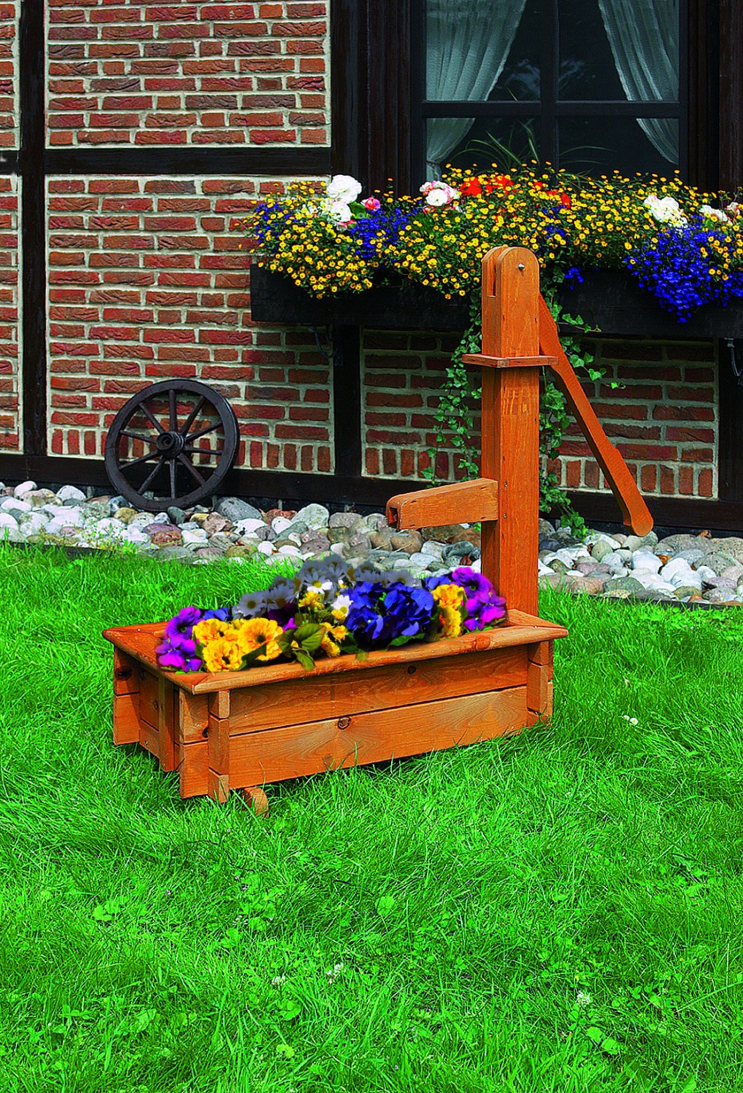 Holztrog 70 cm mit Holzschwengelpumpe