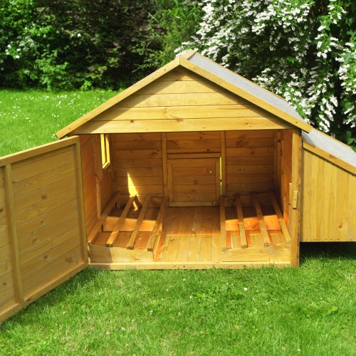 Kleintierstall mit Auslauf+Umrüstset Hühnerstall