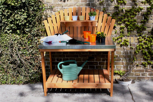 Gärtnertisch "Helga" mit verzinkter Arbeitsplatte