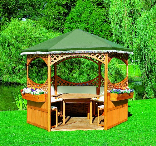 Pavillon "Palma" mit grünem Foliendach