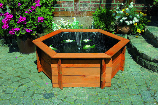 Sechseck-Hochteich 100cm Solar