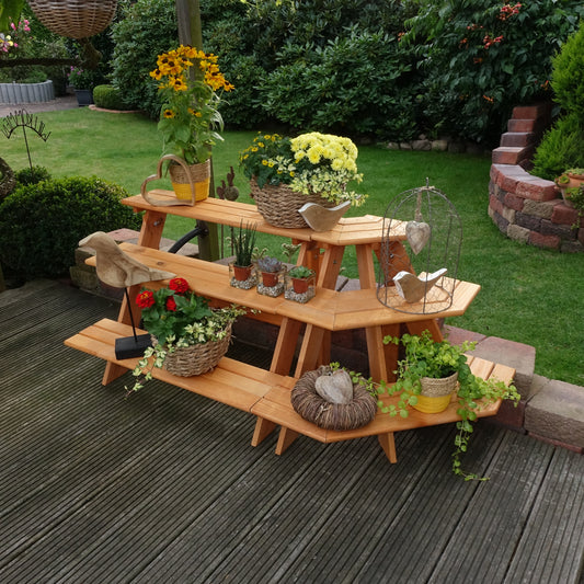 Blumentreppe mit Eckelement, braun