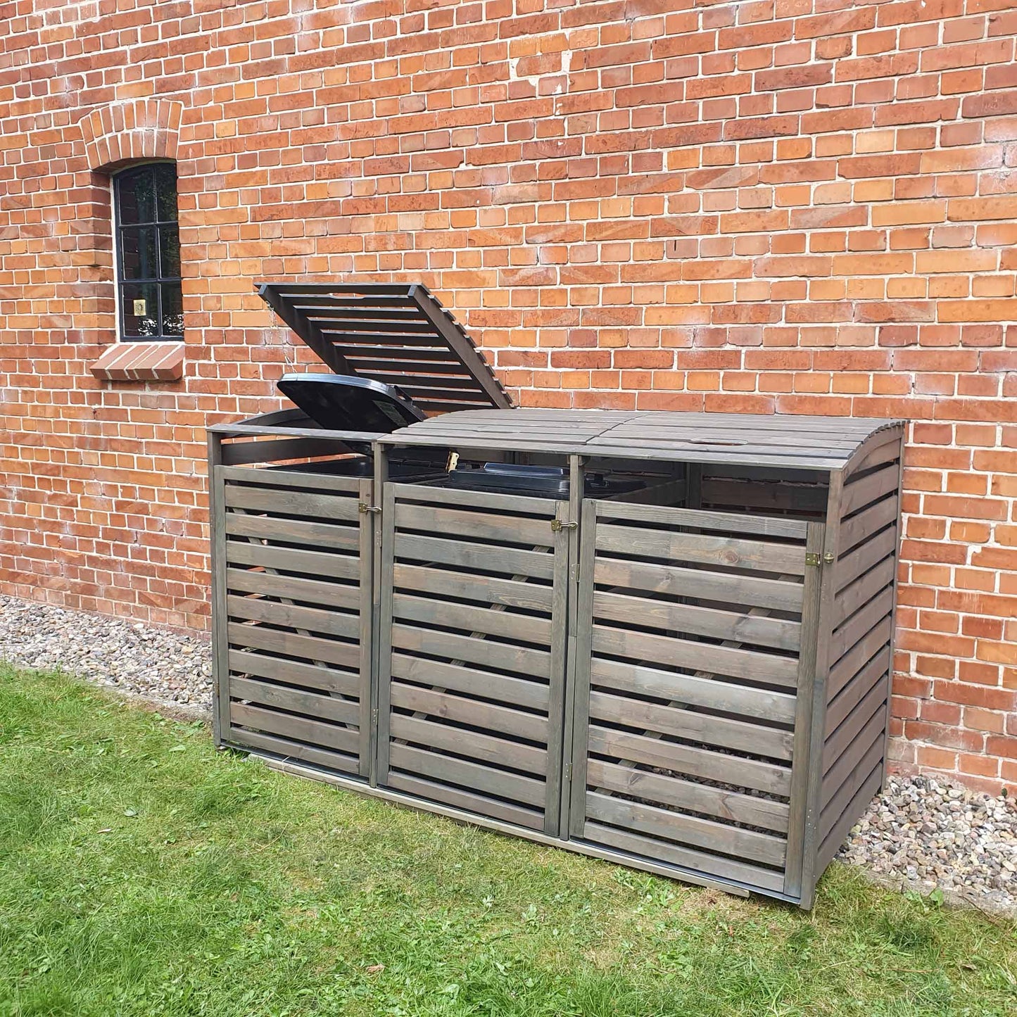 Mülltonnenbox Vario III für 3 Tonnen, grau