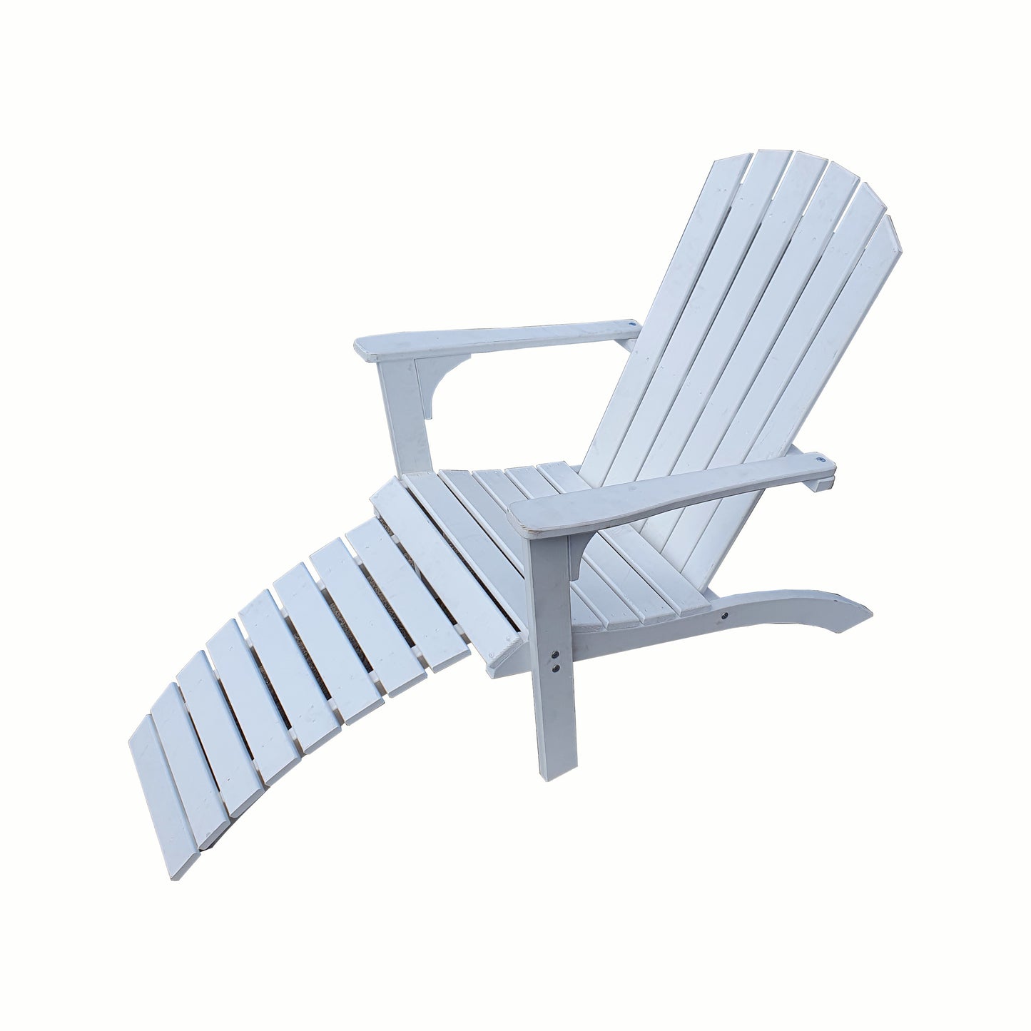 Deckchair mit Fußablage, weiß lackiert