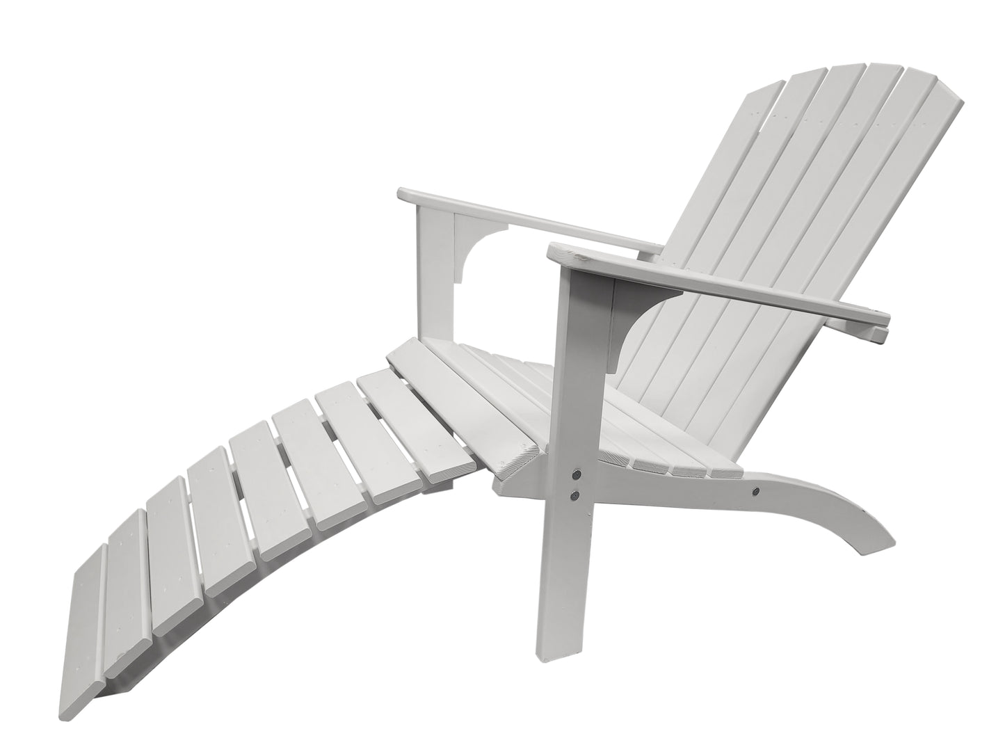 Deckchair mit Fußablage, weiß lackiert