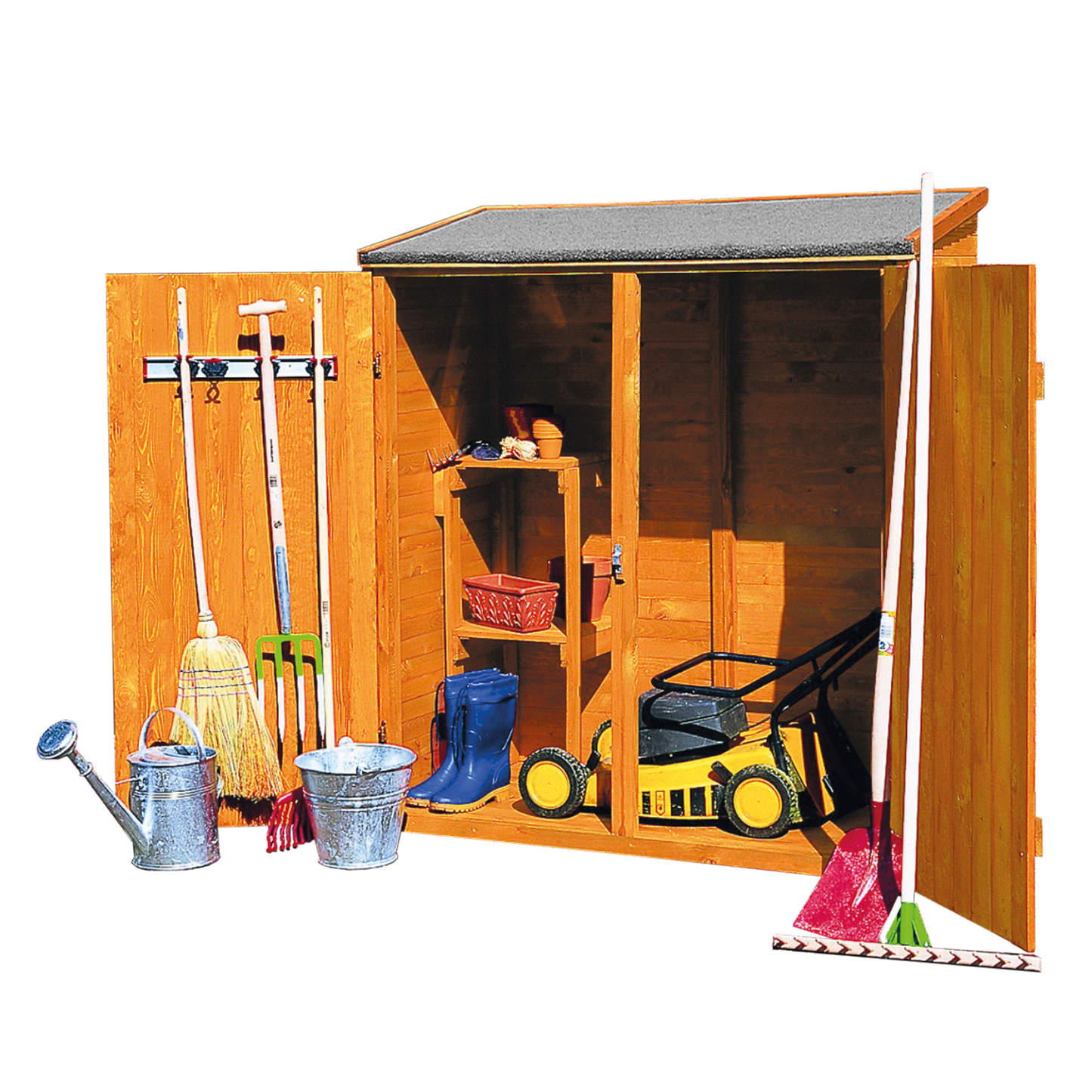 Geräteschrank groß honigbraun