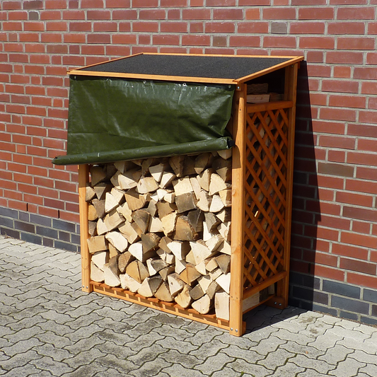 Brennholz- und Kaminholzregal "Speyer"hb mit Wetterschutz