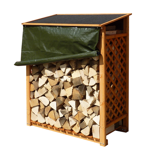 Brennholz- und Kaminholzregal "Speyer"hb mit Wetterschutz