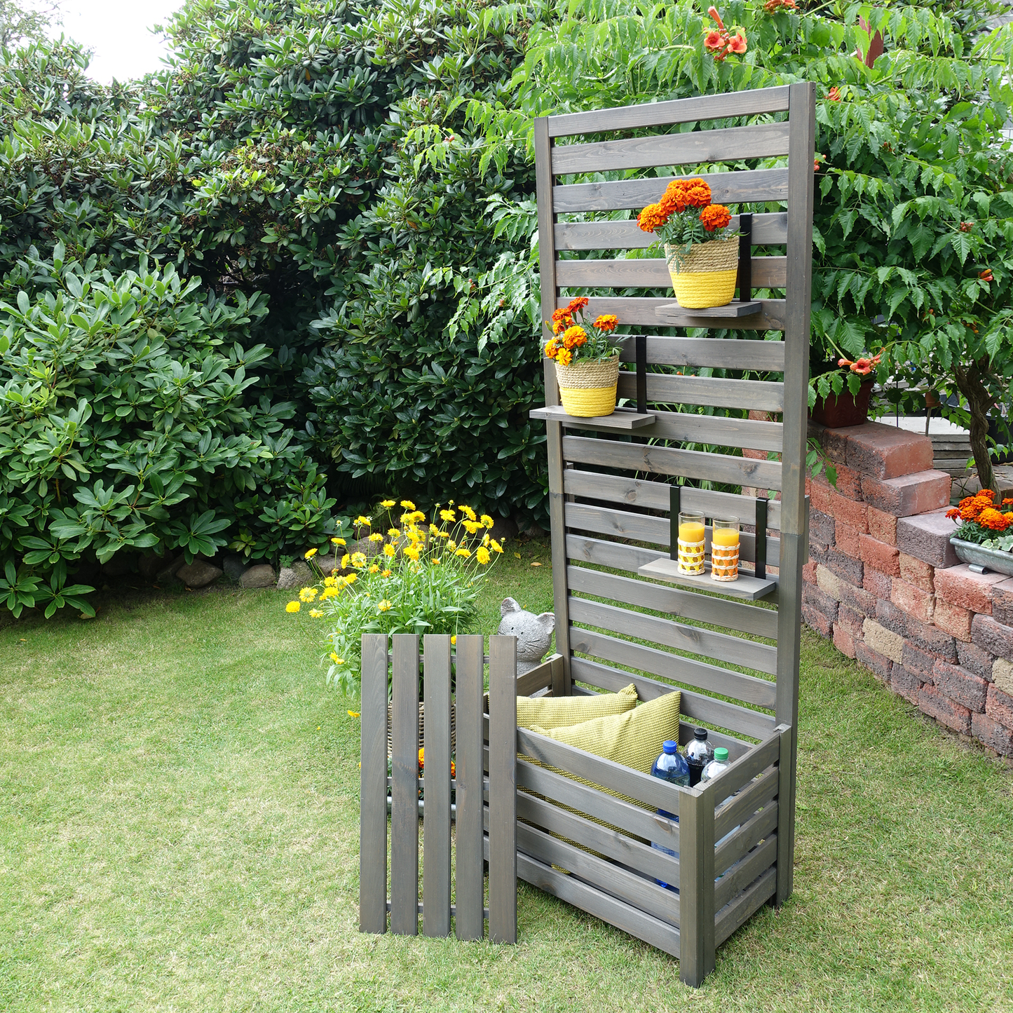 Spaliersichtschutz mit Staukasten