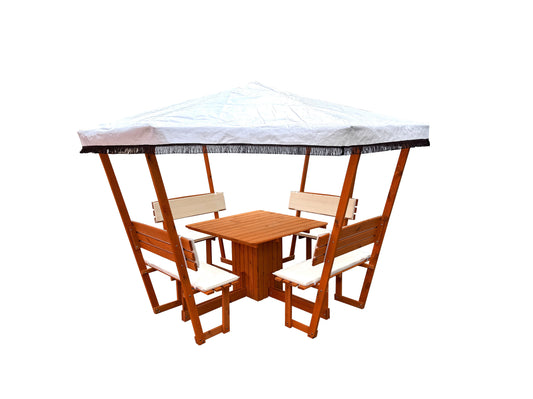 Pavillon "Rosenheim" mit weißem Dach, Set komplett