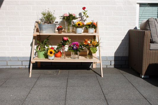 Klappbare Blumentreppe, natur