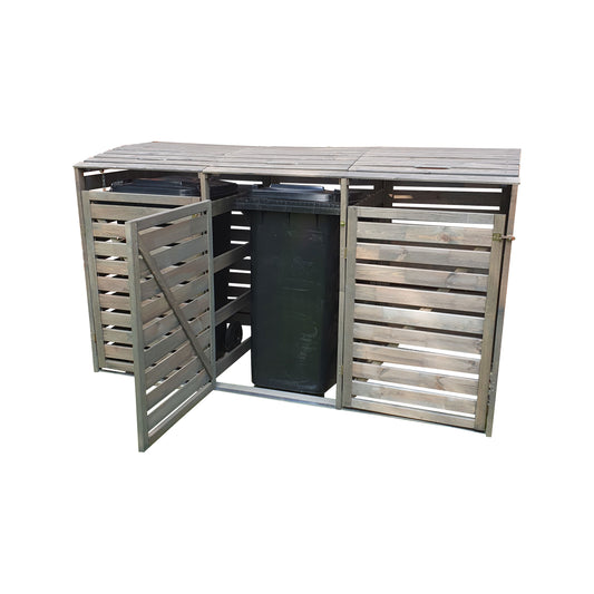 Mülltonnenbox Vario III für 3 Tonnen, grau