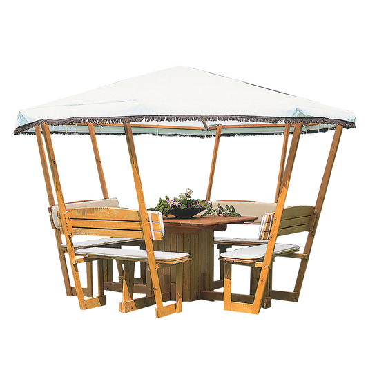 Pavillon "Rosenheim" mit weißem Dach